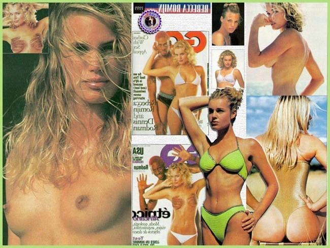 15P Lovely celebrity Rebecca Romijn showing her exotic tits