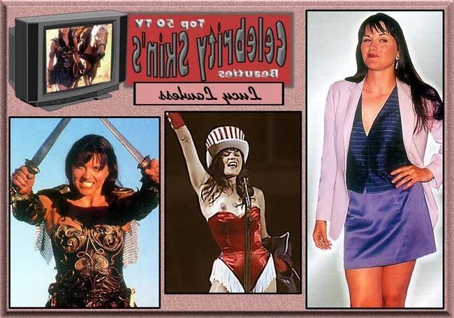 16P Beauty celebrity Lucy Lawless nude with hot celebrity female
