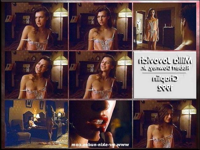 16P Exotic celebrity star Milla Jovovich showing nude breasts