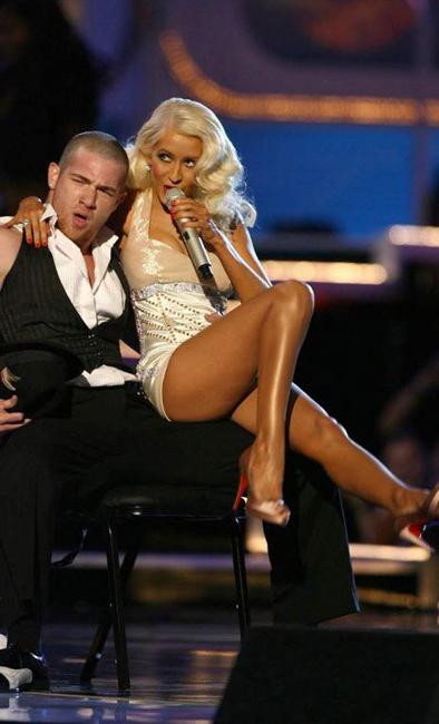 15P Nasty celebrity singer Christina Aguilera very sexy posing