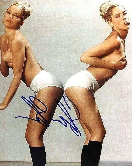15P Famous celebrity actress Sharon Stone shows hot nude boobs