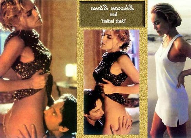 15P Famous celebrity actress Sharon Stone shows hot nude boobs
