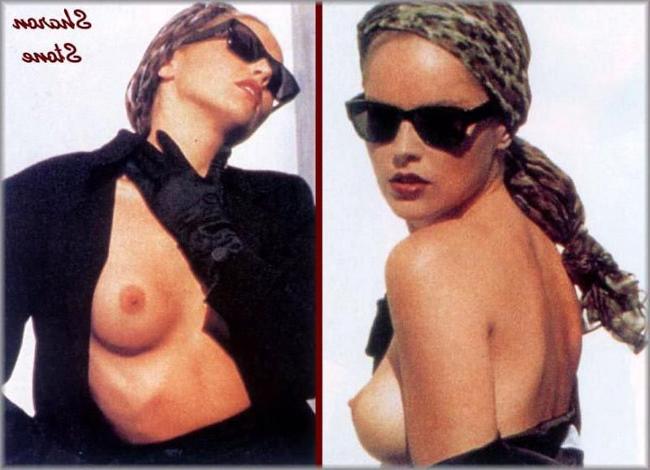 15P Famous celebrity actress Sharon Stone shows hot nude boobs