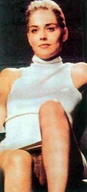 15P Famous celebrity actress Sharon Stone shows hot nude boobs