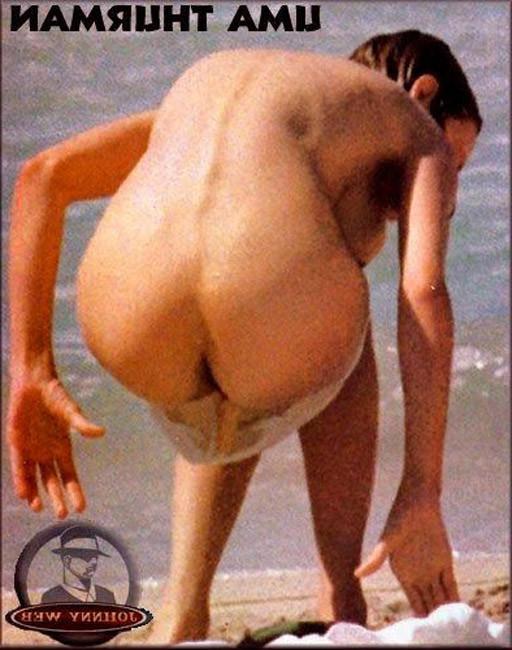 15P Lovely actress Uma Thurman showing hot nude ass and nude tits