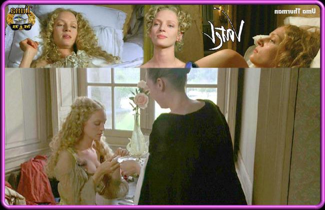 15P Lovely actress Uma Thurman showing hot nude ass and nude tits