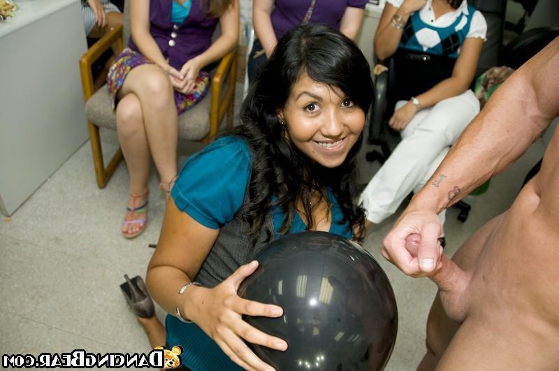 20P Girl licks load of cum of a balloon