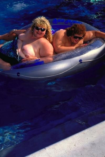 20P Couple of giant fat whales swimming