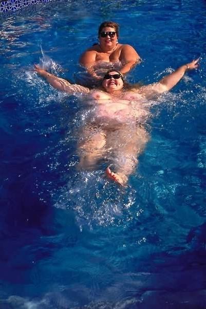 20P Couple of giant fat whales swimming