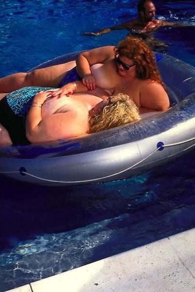 20P Couple of giant fat whales swimming