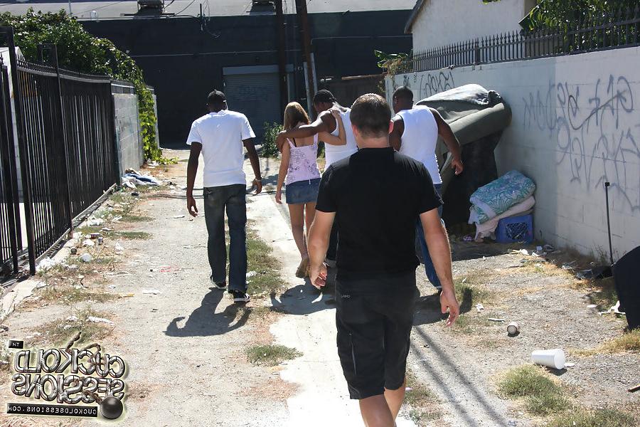 18P three hung blacks sharing a teen in front of her boyfriend