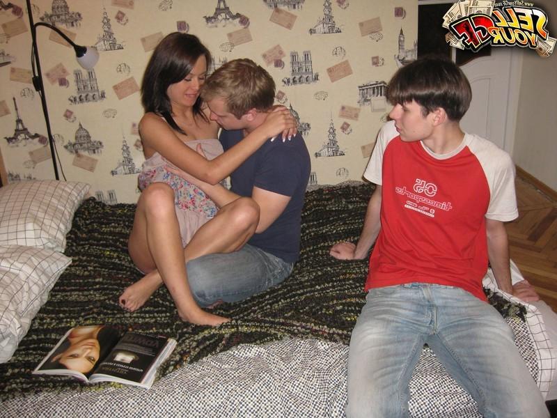16P Tight teen gets banged and facialed in front of her boyfriend