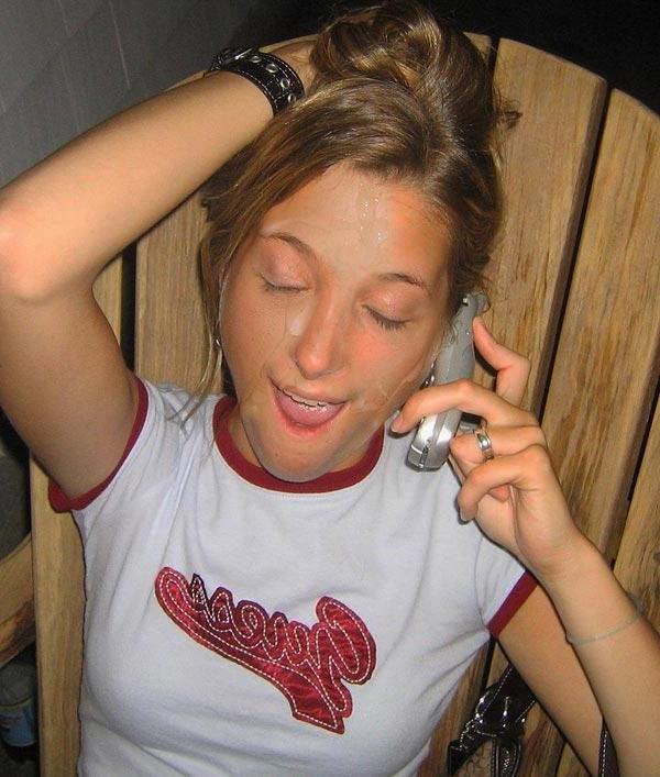14P Real amateur girlfriends taking messy facials