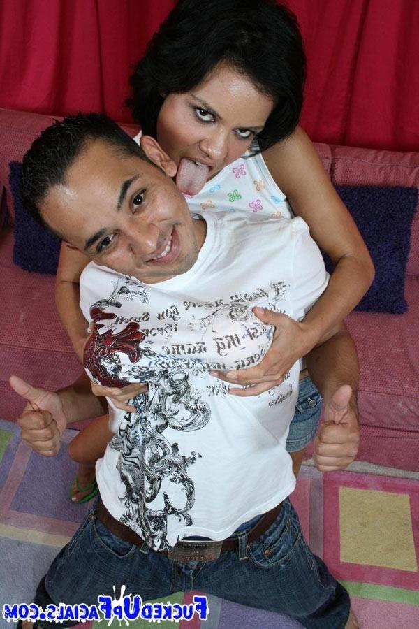 15P Real messy facial on a hot petite brunette chick