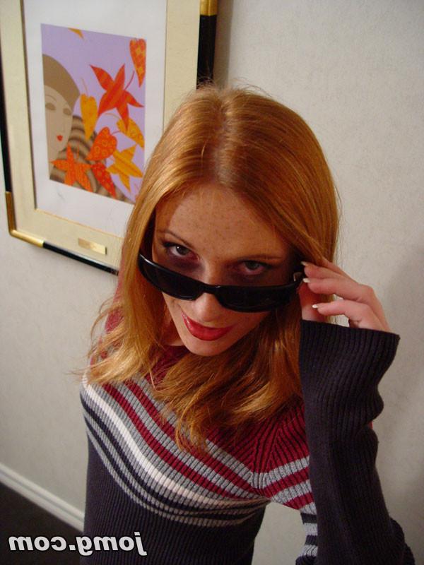 7P Massive facial on a very cute and sexy redhead with sunglasses