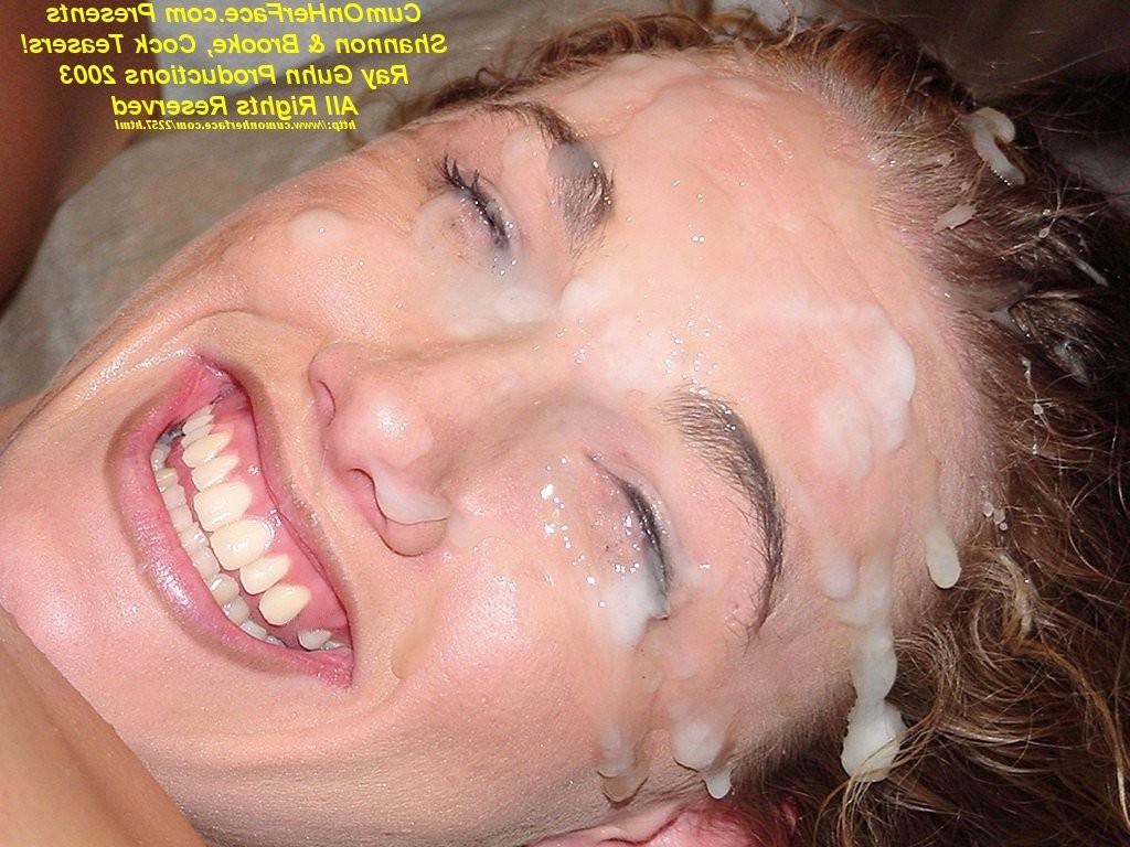 15P Young slut with pierced nipple gets her eyes covered in cum