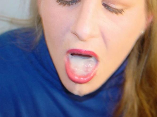 16P Girlfriend keeping cum in her mouth