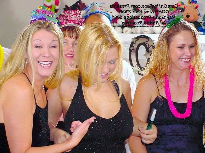 16P Cute teen group messy facial