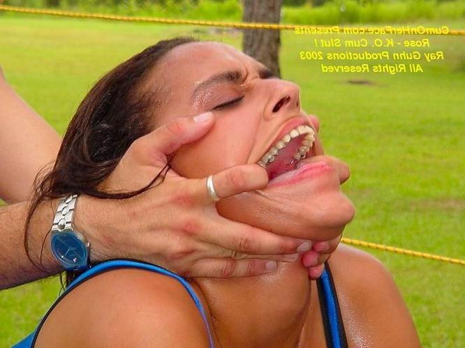 16P Outdoor slut group messy facial
