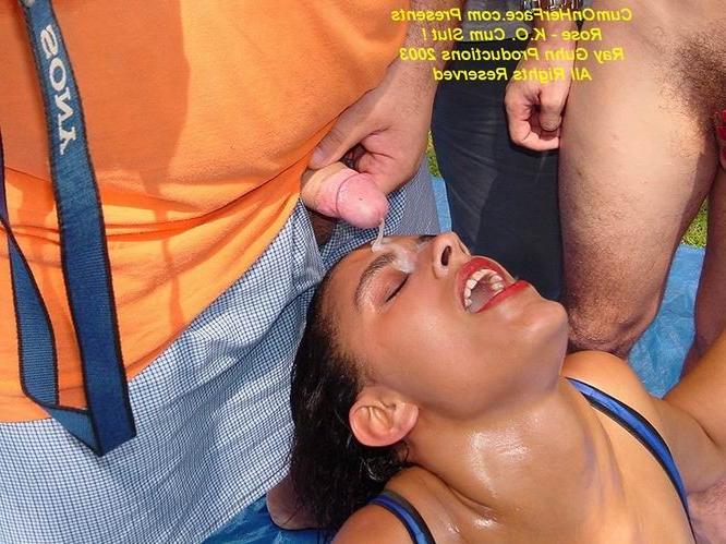 16P Outdoor slut group messy facial