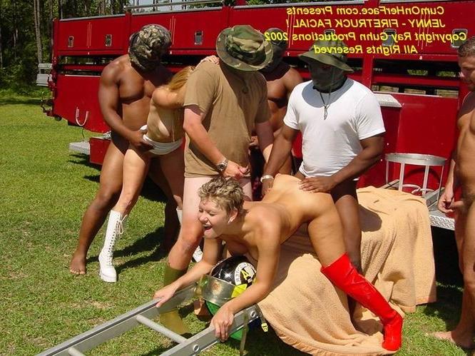 16P Outdoor group sex and messy facial