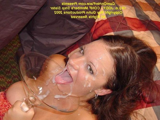 16P Girl drinking cum from a glass