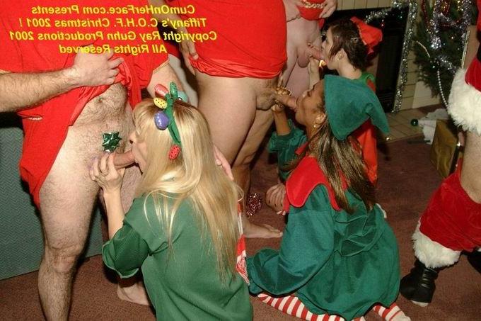 5P Xmas gangbang and mature messy facial