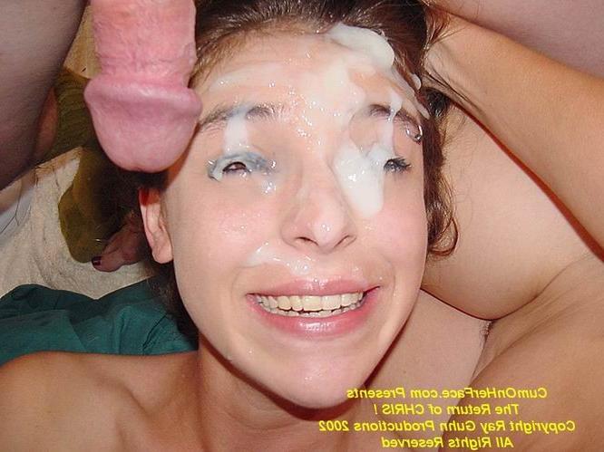 16P Brunette teen getting a messy facial