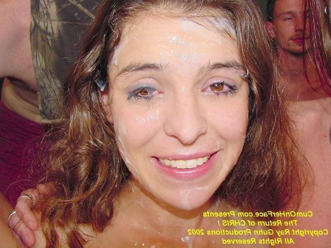16P Brunette teen getting a messy facial