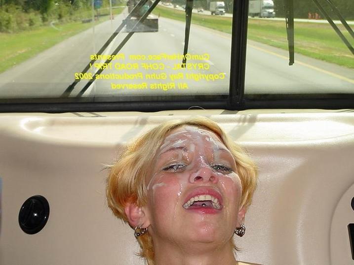 16P Messy cumshot on the road