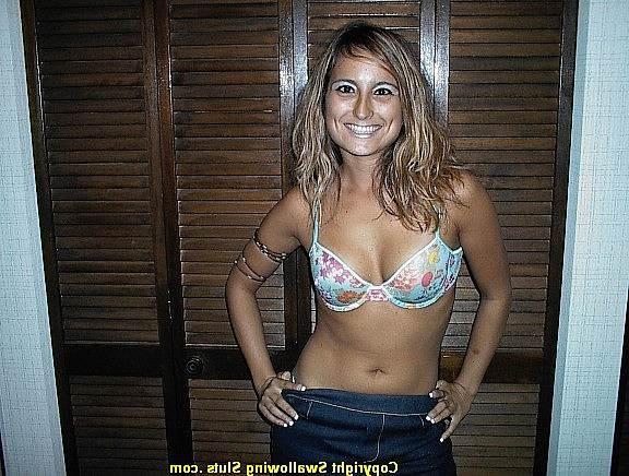 16P Young tanned cocksucker in her bra makes a guy cum