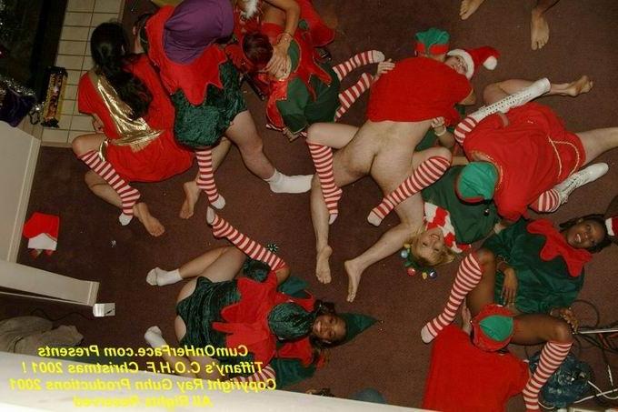 16P Xmas gangbang and messy facial