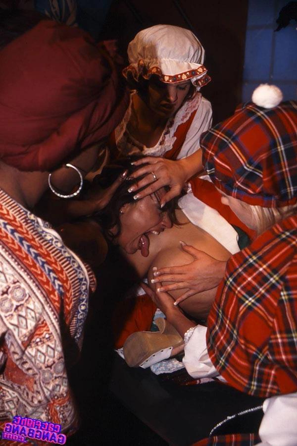15P Ethnic lesbian hardcore in this episode of catfight gangbang