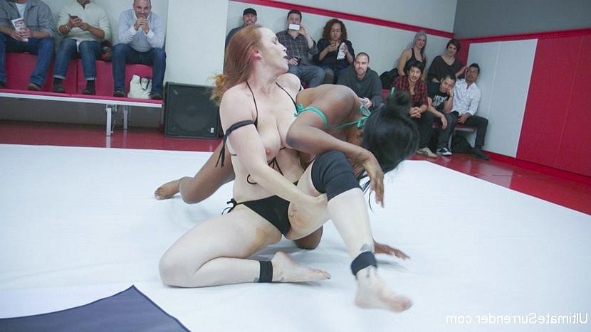 20P Kajira Bound destroyed in wrestling match with lesbian dominants