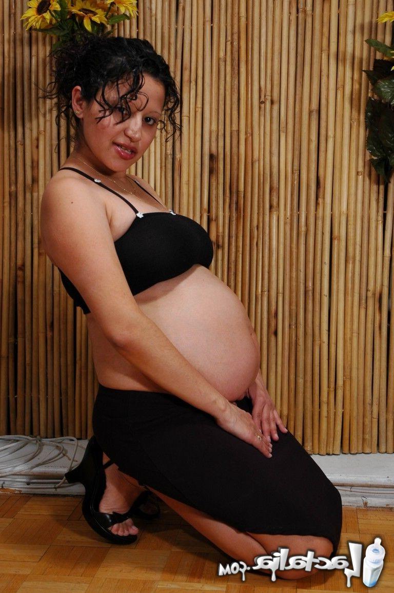 15P Pregnant Latina with big natural tits