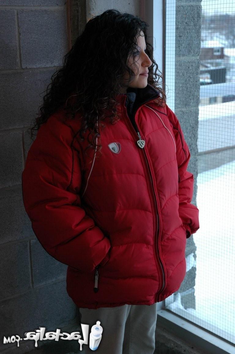 15P Pregnant chick flashing by the window
