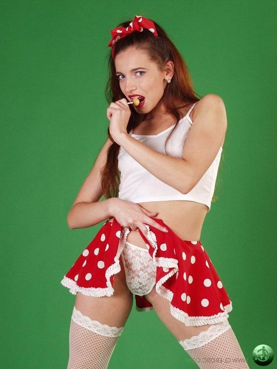17P Limber dancer in white fishnet stockings