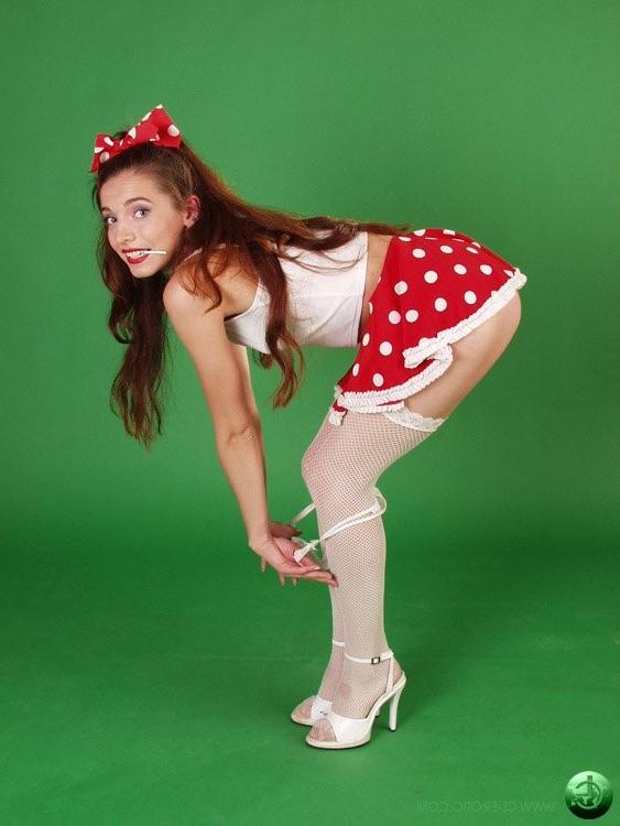 17P Limber dancer in white fishnet stockings