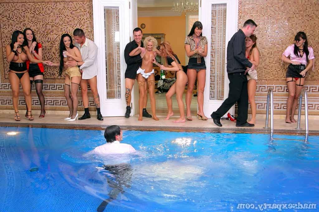 15P Hardcore pool party fucking gangbang with hot chicks