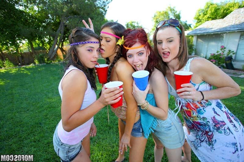 17P Youn sluts having hardcore party gangbang sex outdoors
