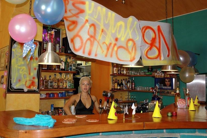 16P Blonde teen getting a sticky messy facial at horny party