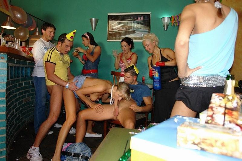 16P Blonde teen getting a sticky messy facial at horny party