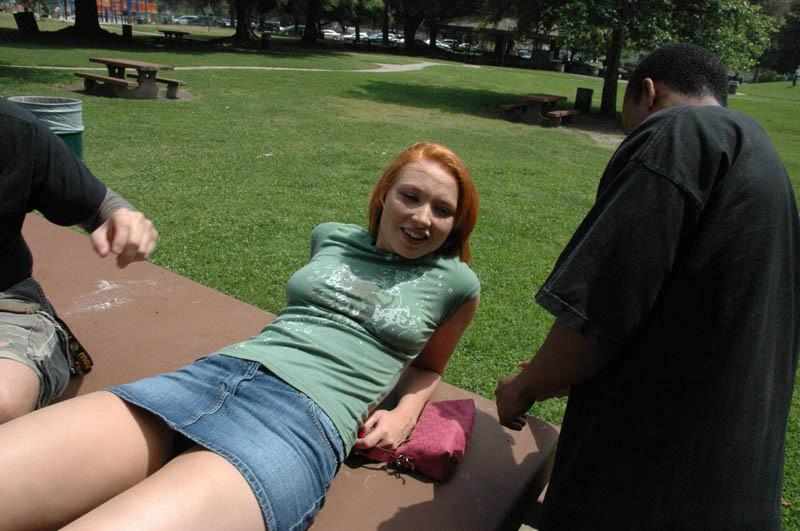 16P Horny redhead babe getting fucked by hard black cocks