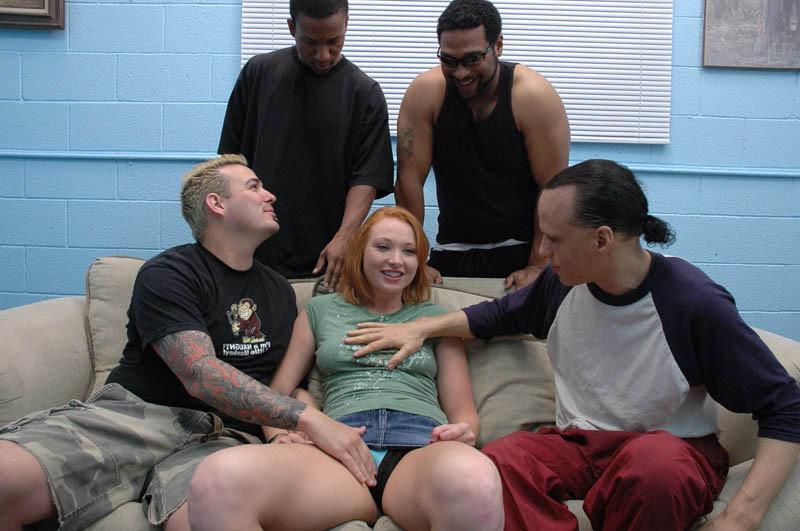 16P Horny redhead babe getting fucked by hard black cocks