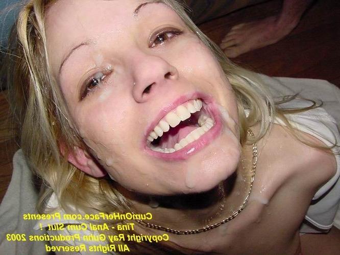 16P Blonde teen group messy cumshot