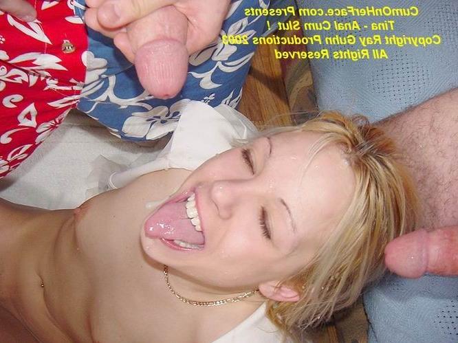 16P Blonde teen group messy cumshot