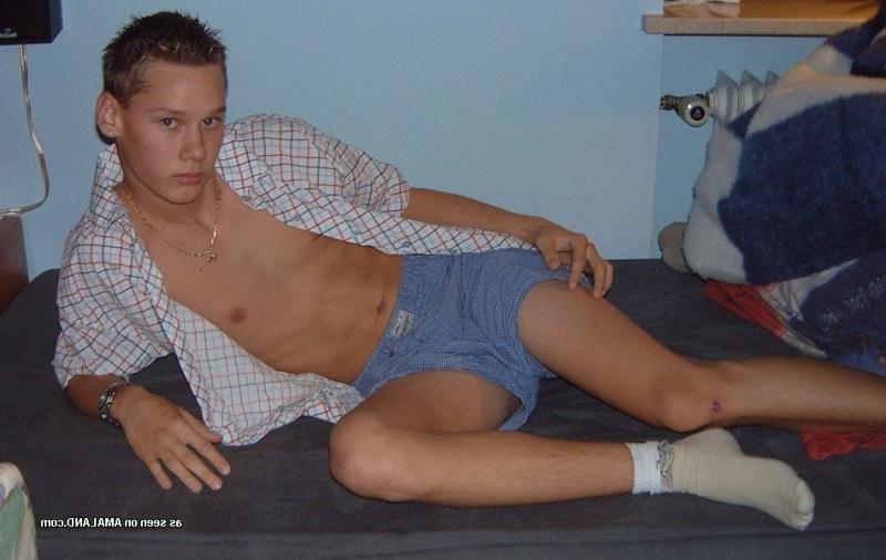 15P Gallery of a teen showing off his hairy cock