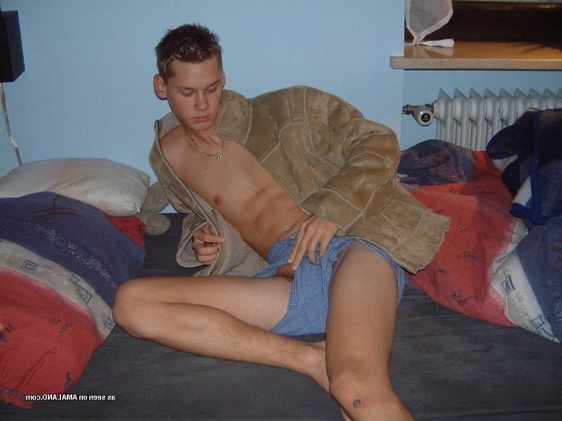 15P Gallery of a teen showing off his hairy cock