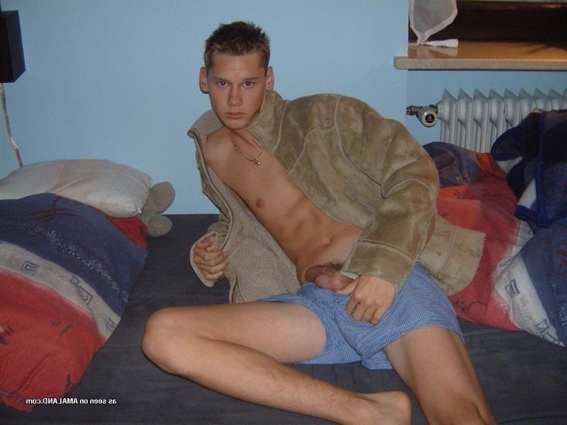 15P Gallery of a teen showing off his hairy cock