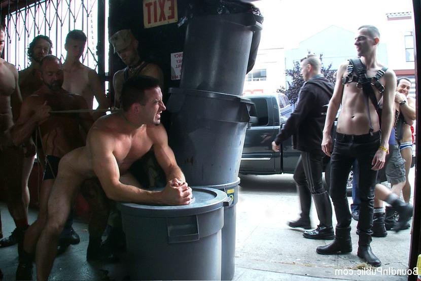 15P Bound Male Sluts Rough Fucked in Public